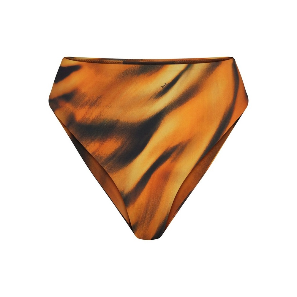 SKIMS X CAVALLI MID WAIST BIKINI BOTTOM TIGER FACE PRINT XS